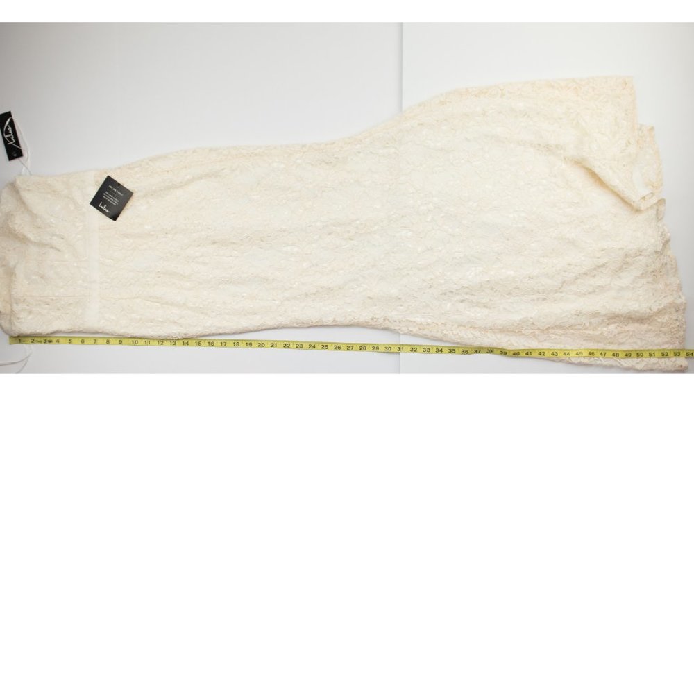 Lulus Zenith Maxi Dress Cocktail Lace Bridal Scalloped Bride Cream Small New - Picture 8 of 8